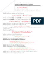 Resume Sur La Resolutions D Equations