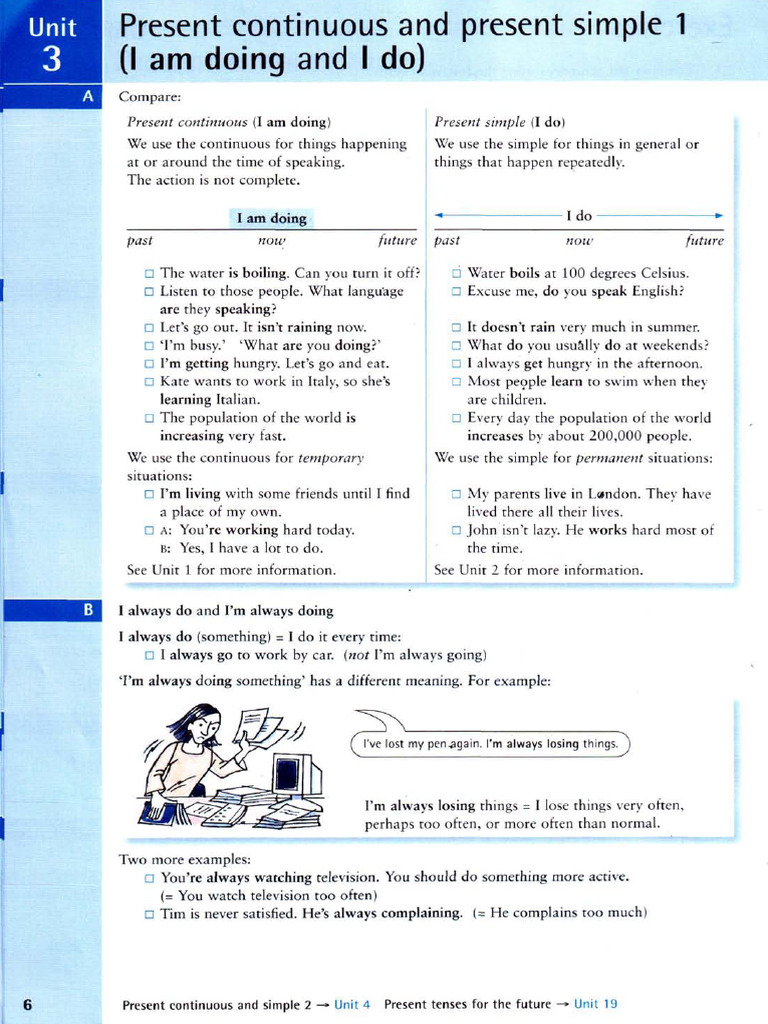 Present Simple and Present Continuous | PDF
