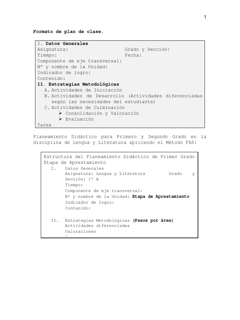 Formato de Plan de Clase | PDF | Crecimiento personal y profesional