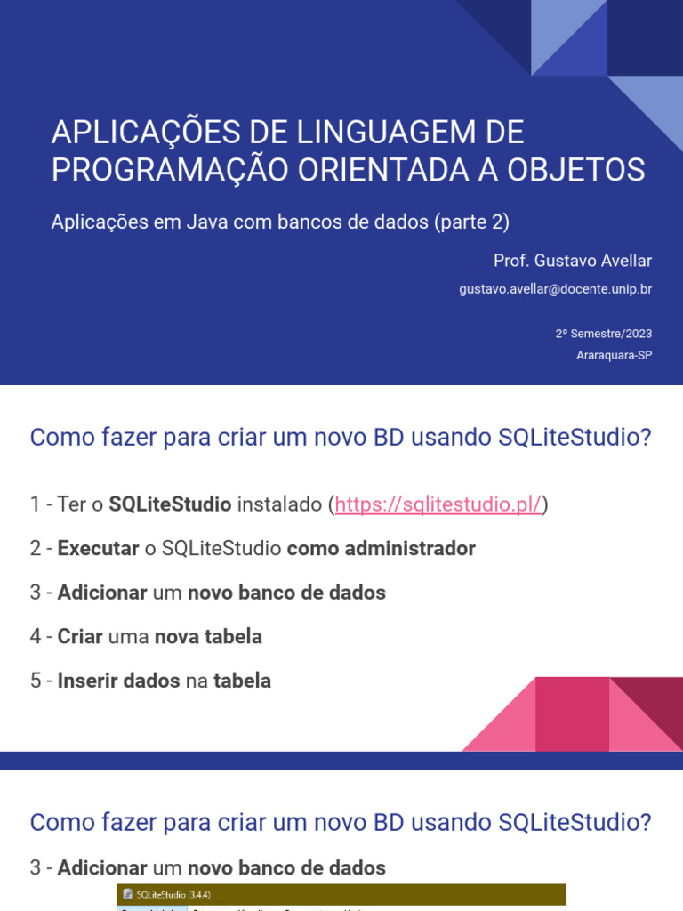 Criando Banco de Dados com SQLite e Java | PDF | Biblioteca ...