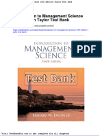 Introduction To Management Science 10th Edition Taylor Test Bank