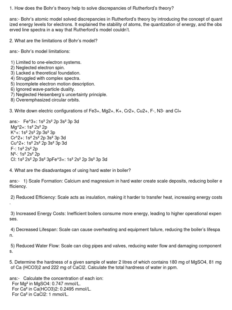 Chemistry Assignment 1 | PDF
