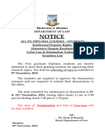 NOTICE Extended Dates For Topic Selection Dissrtation Submission of PG Diploma 2
