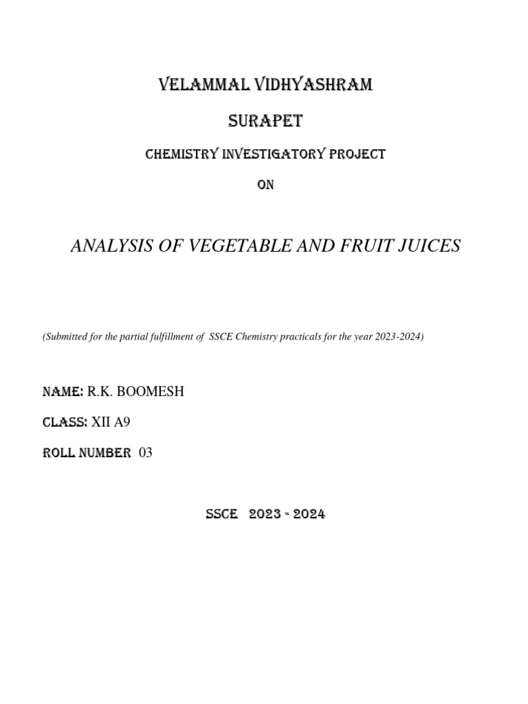 Analysis of Fruit and Vegetable Juices | PDF | Nutrients | Vegetables