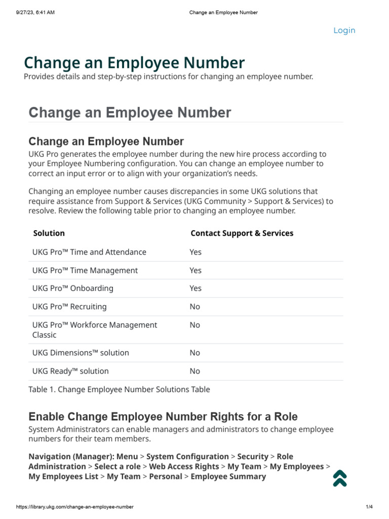 Change An Employee Number | PDF