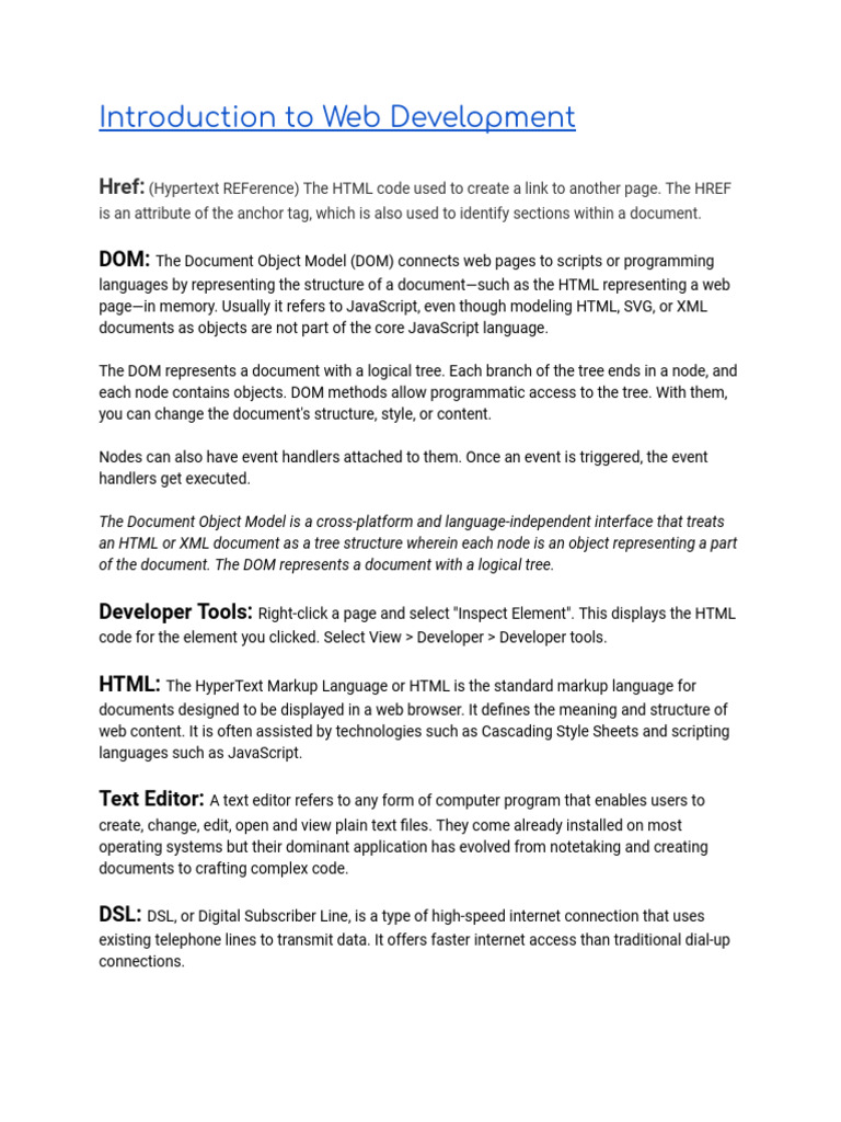 Web Development Glossary | PDF