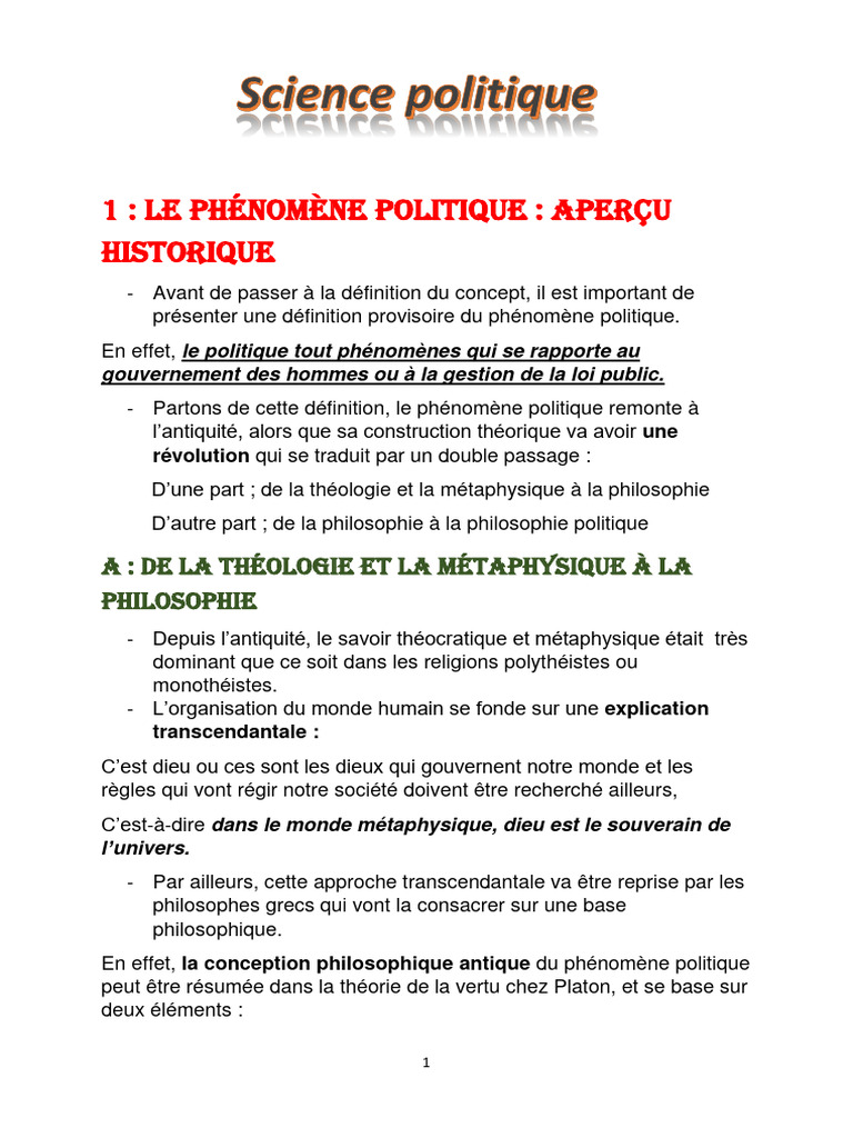 Définition et enjeux de la science politique | PDF | Science | Sociologie