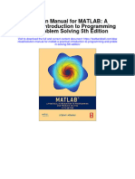 Solution Manual For Matlab A Practical Introduction To Programming and Problem Solving 5th Edition