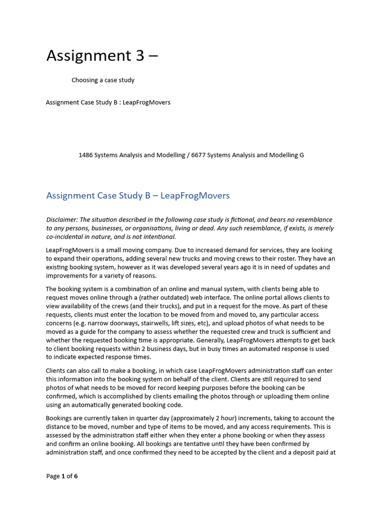 Systems Analysis For Leapfrogmovers Pdf Insurance Computing