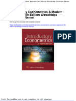 Introductory Econometrics A Modern Approach 4th Edition Wooldridge Solutions Manual