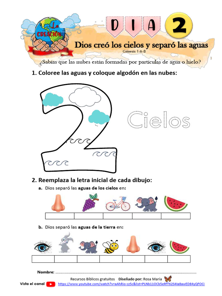 Actividades sobre la Creación de Dios | PDF