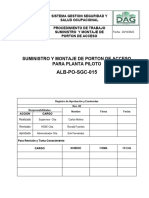 ALB-PO-SGC-015 "Suministro y Montaje de Portón Acceso A Planta Piloto" Rev. 0.1