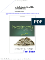 Investments An Introduction 12th Edition Mayo Test Bank