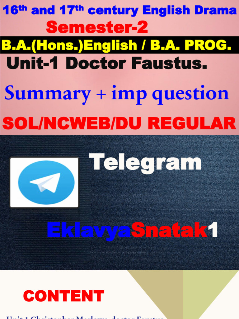 unit1 dr faustus PDF Christopher Marlowe