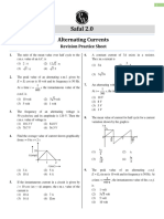 Alternating Currents - Revision Practice Sheet - Safal 2.0