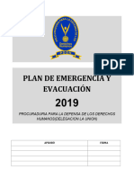 PLAN DE EMERGENCIA Escuela de Derechos Humanos