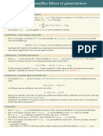 Fiche 9 Familles Libres Et Génératrices