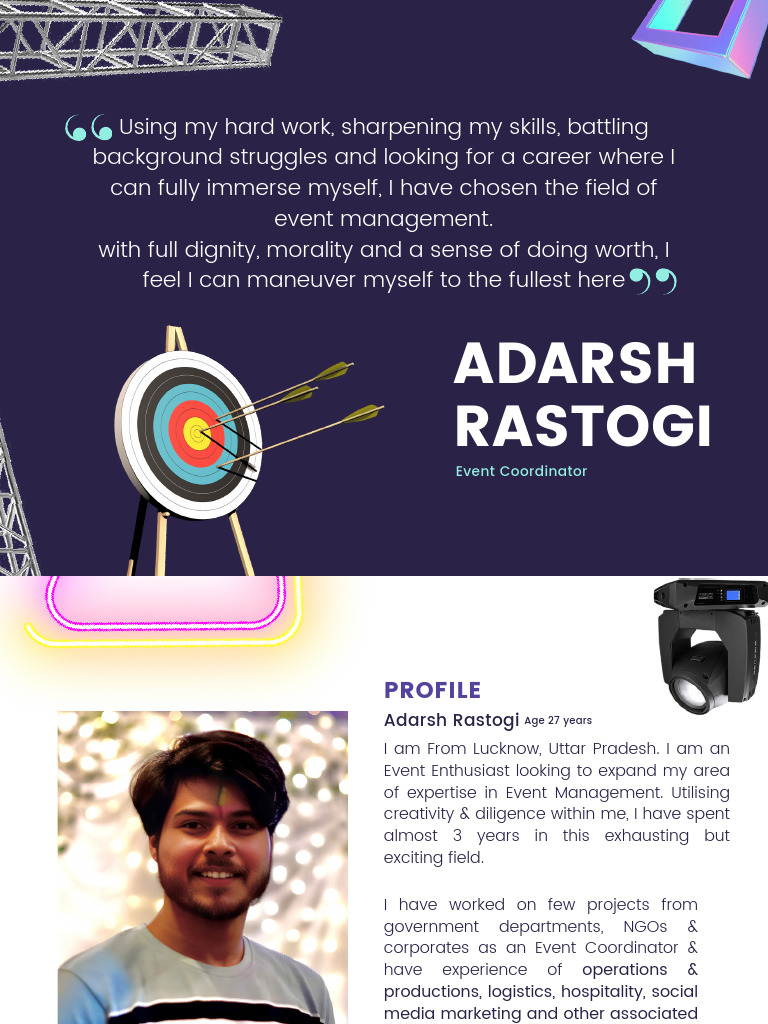 Adarsh Rastogi: Event Coordinator Profile | PDF