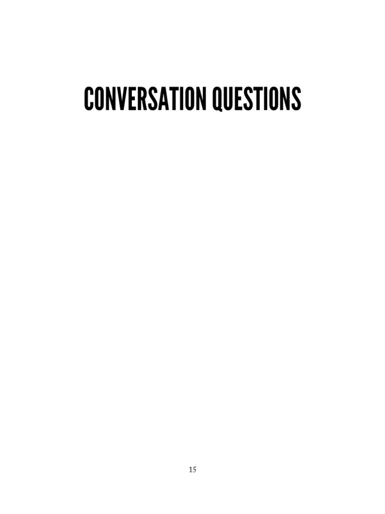Sample of 1000 Conversation Questions | PDF