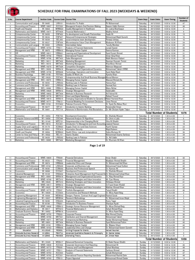 Ball State Final Exam Schedule Fall 2023