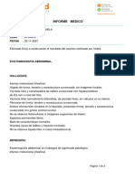 Informe Médico: Nombre: Avila Reyes, Carla RUT: 15436488-9 Edad: 39 Años FECHA: 22-11-2021