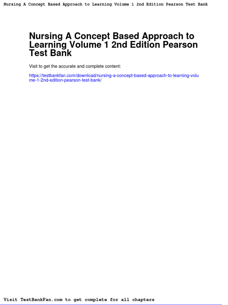 Nursing A Concept Based Approach To Learning Volume 1 2nd Edition