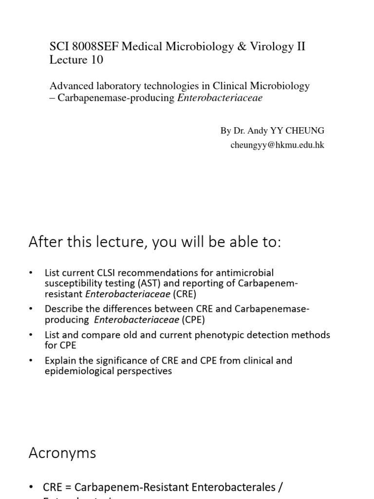Advanced Detection of CPE in Microbiology | PDF | Beta Lactamase ...