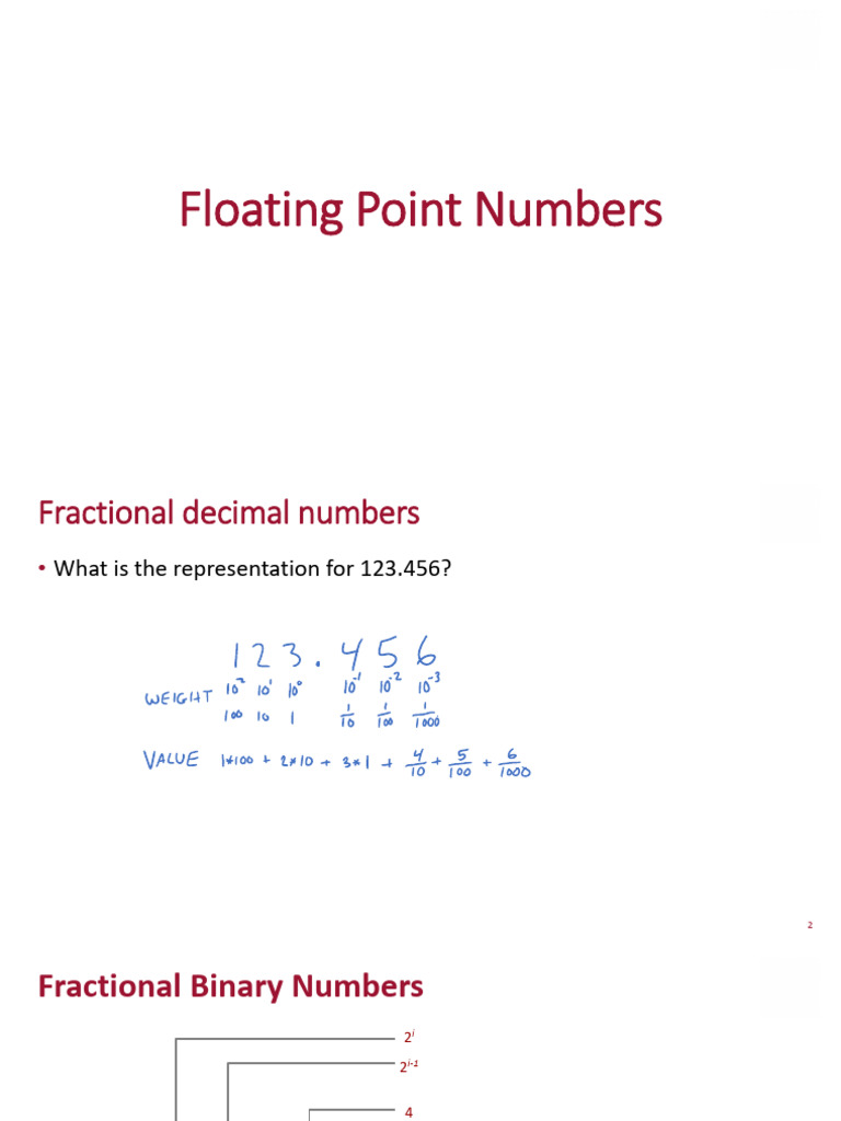 Floating Point Representation Overview | PDF | Rounding | Elementary ...