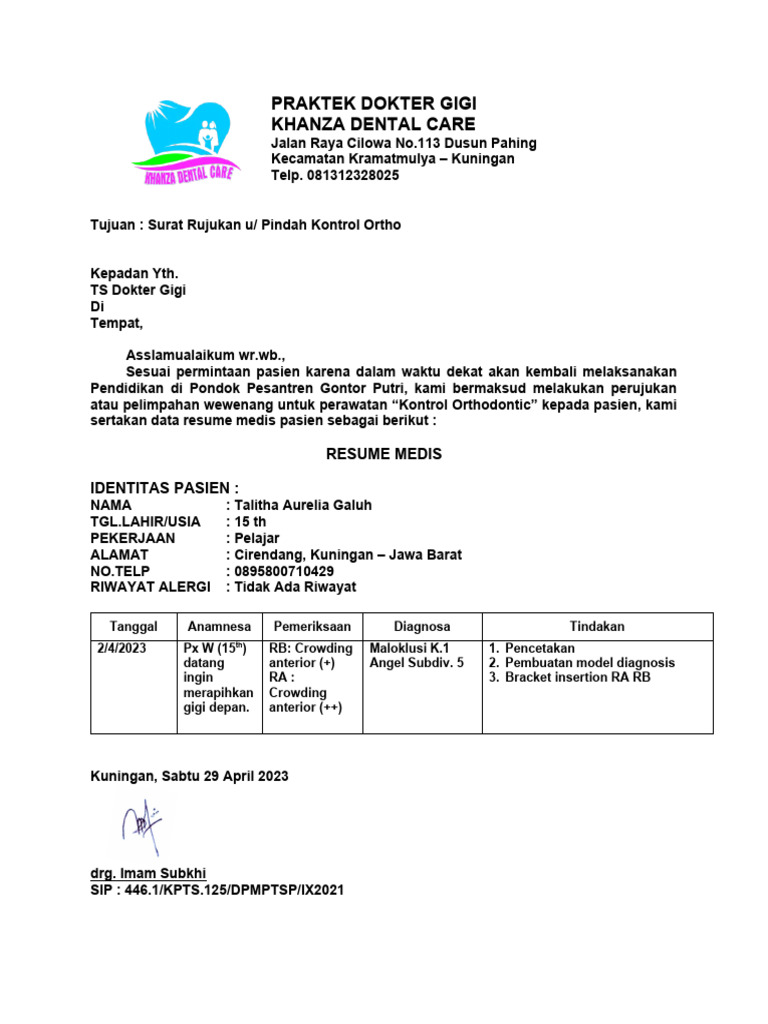 Form Rujukan Aurel | PDF