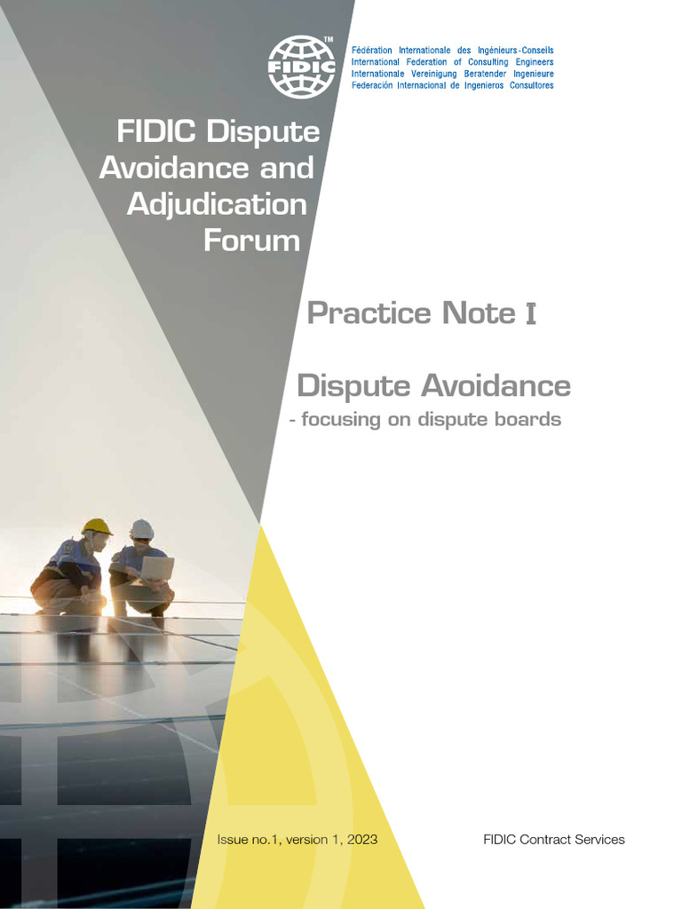 FIDIC Practice Note On Dispute Avoidance | PDF | Adjudication | Arbitration