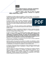 22.09.22 Ministerio de Cultura Recibió 76 Bienes Culturales Repatriados Por Parte Del Ministerio de Relaciones Exteriores