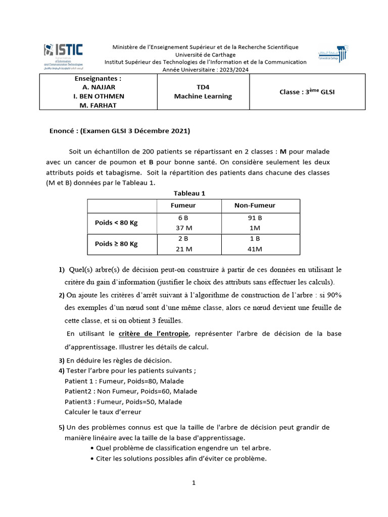 Arbre de décision en Machine Learning | PDF