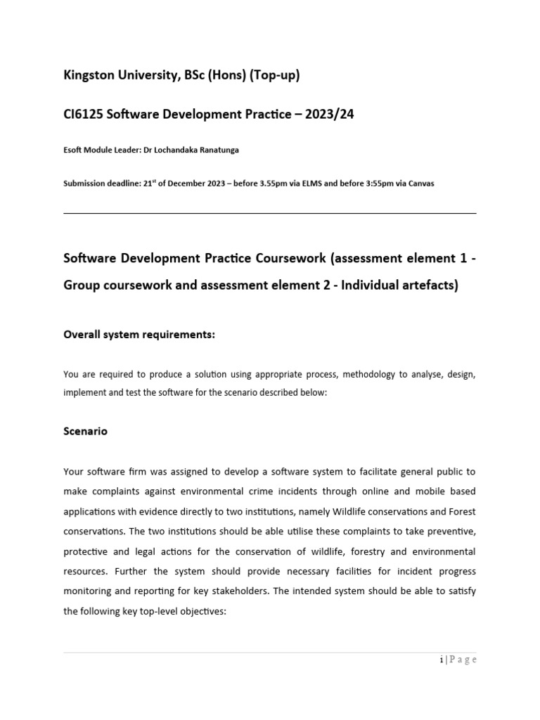 Software Development for Environmental Complaints | PDF | Software ...