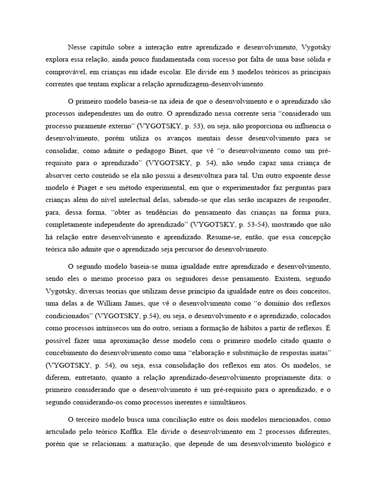 Zona de Desenvolvimento Proximal em Vygotsky | PDF | Aprendizado ...