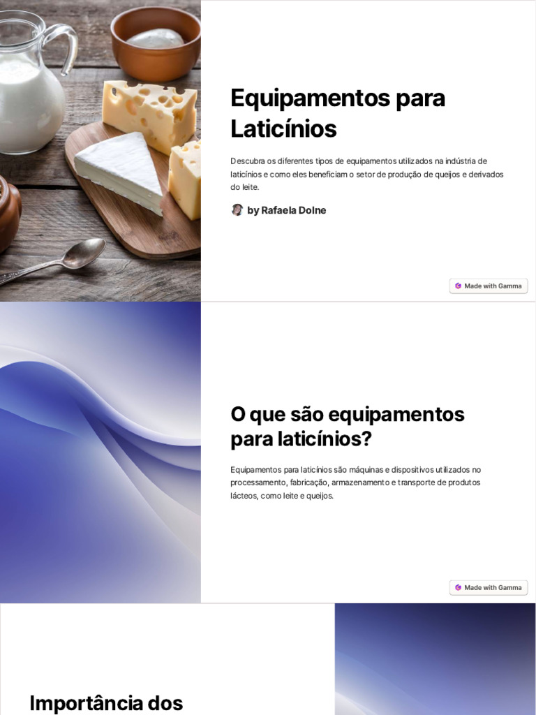 Equipamentos Essenciais para Laticínios | PDF | Lacticínios | Leite