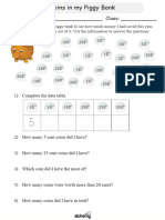 Primary Maths Worksheet (Coins in My Piggy Bank)