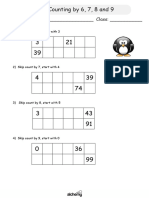 Primary Maths Worksheet (Skip Counting by 6, 7, 8 and 9)