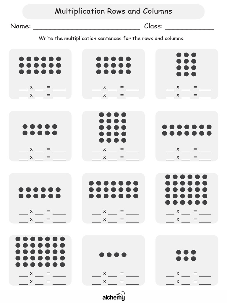 Primary Maths Worksheet (Multiplication Rows and Columns) | PDF