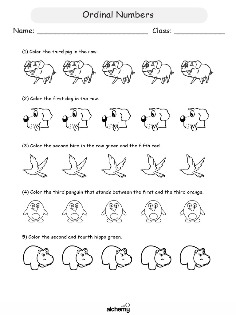 Primary Maths Worksheet (Ordinal Numbers) | PDF