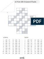 Primary Maths Worksheet (Subtraction From 100 Crossword Puzzle) Part 1