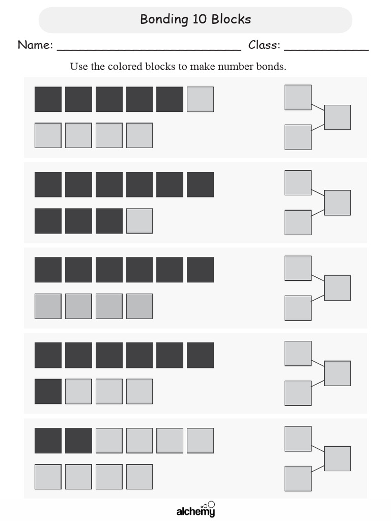 Primary Maths Worksheet 4 (Bonding Blocks) Part 2 | PDF