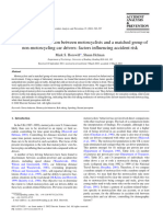 A Behavioral Comparison Between Motorcyclists and A Matched Group of Non-Motorcycling Car Drivers Factors Influencing Accident Risk