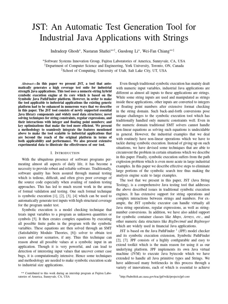 JST An Automatic Test Generation Tool | PDF | Java (Programming ...