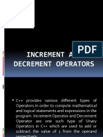 Increment and Decrement Operators