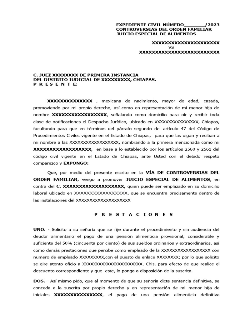 Juicio de Alimentos | PDF | Pensión alimenticia | Instituciones sociales