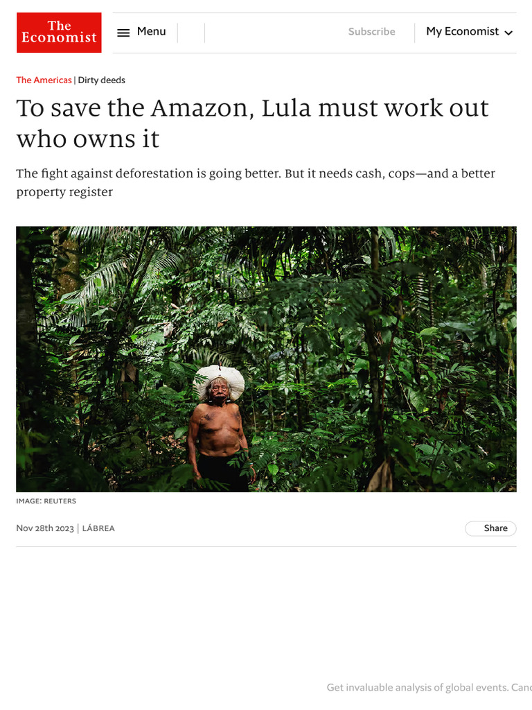 To Save The Amazon, Lula Must Work Out Who Owns It | PDF | Amazon ...
