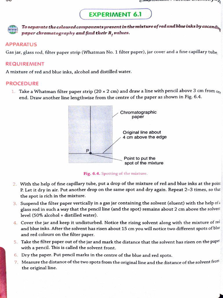Experiment 1. Chromatography separation technique PDF
