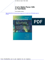 Management of A Sales Force 12th Edition Spiro Test Bank