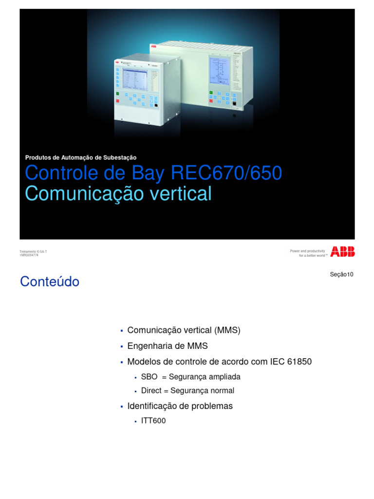 Controle de Bay REC670/650: MMS | PDF | Dados | Scada