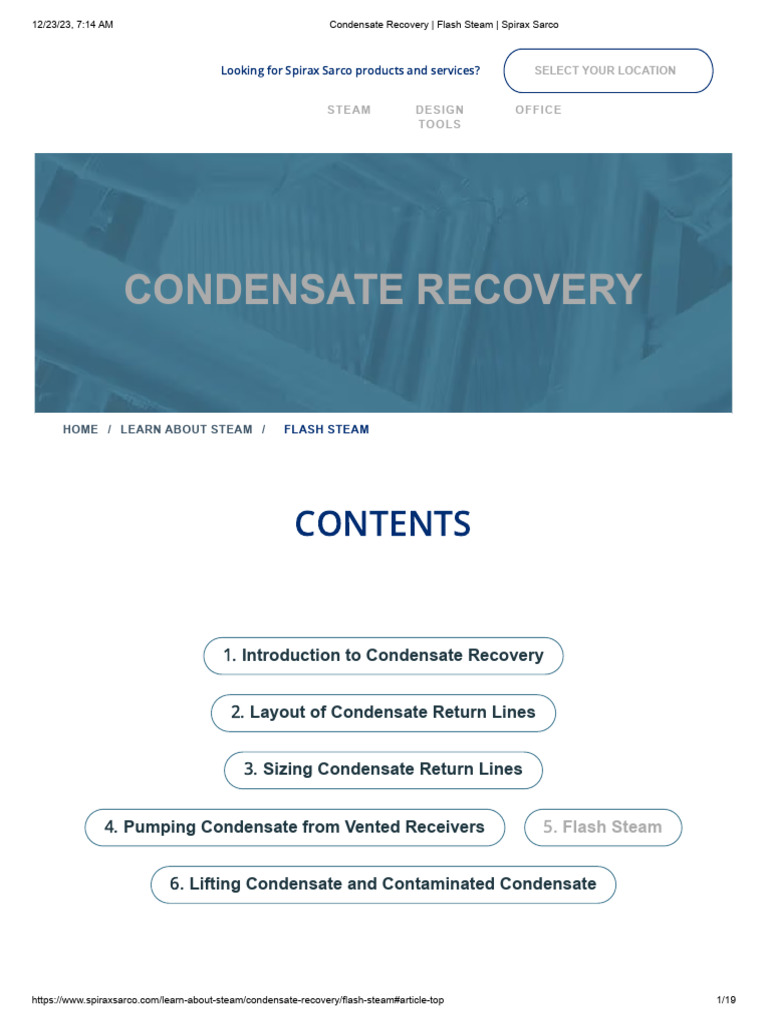 Flash Steam Recovery in Condensate Systems | PDF | Steam | Boiler